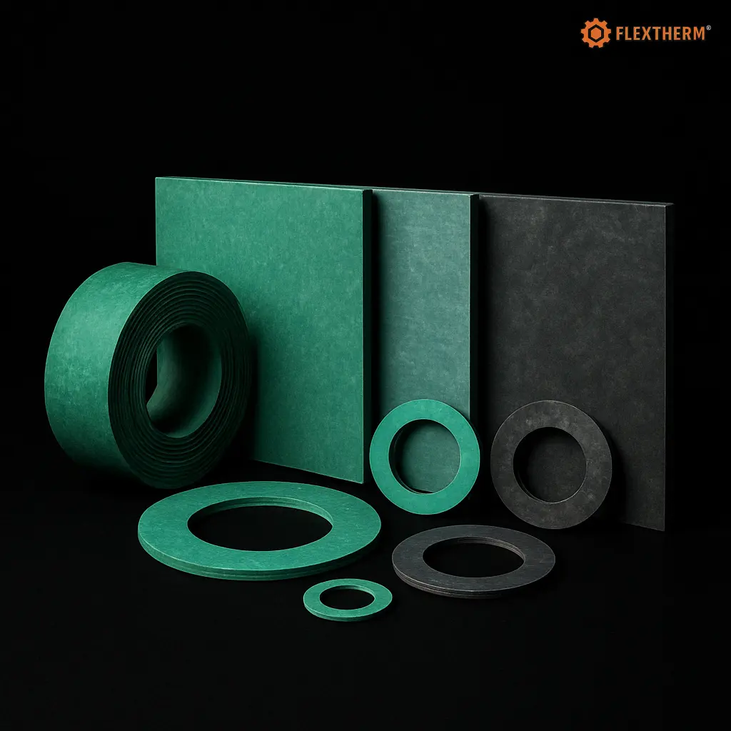 Compressed fibre and graphite gaskets